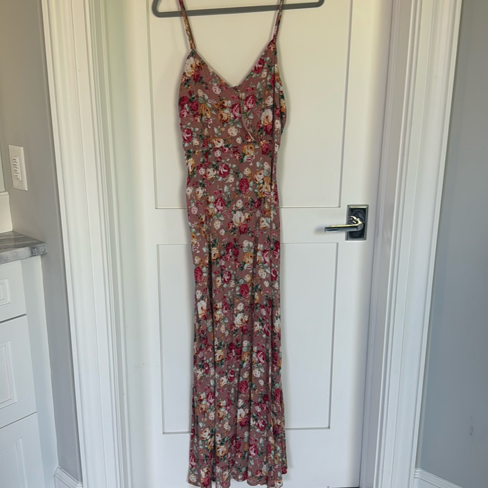 Beautiful fall floral maxi dress